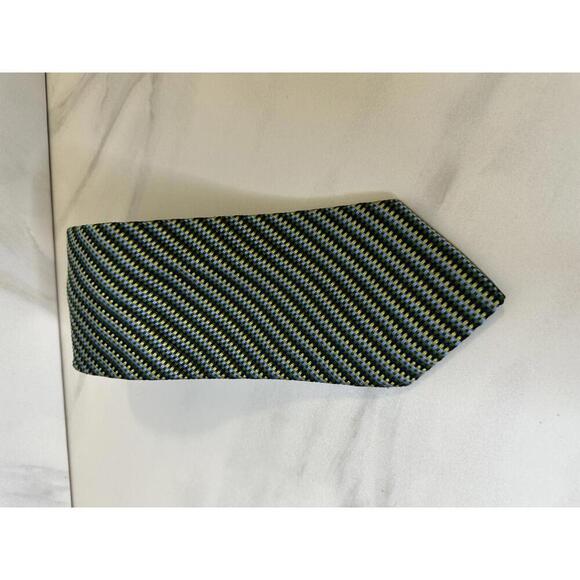 XMI Platimum classic business corpcore green/multicolored 100% silk necktie - Picture 1 of 3